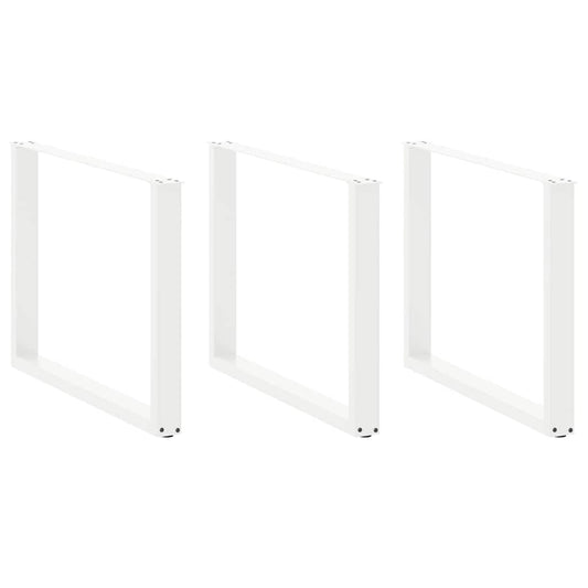 Esstischbeine U-Form 2 Stk. Weiß 100x(72-73) cm Stahl