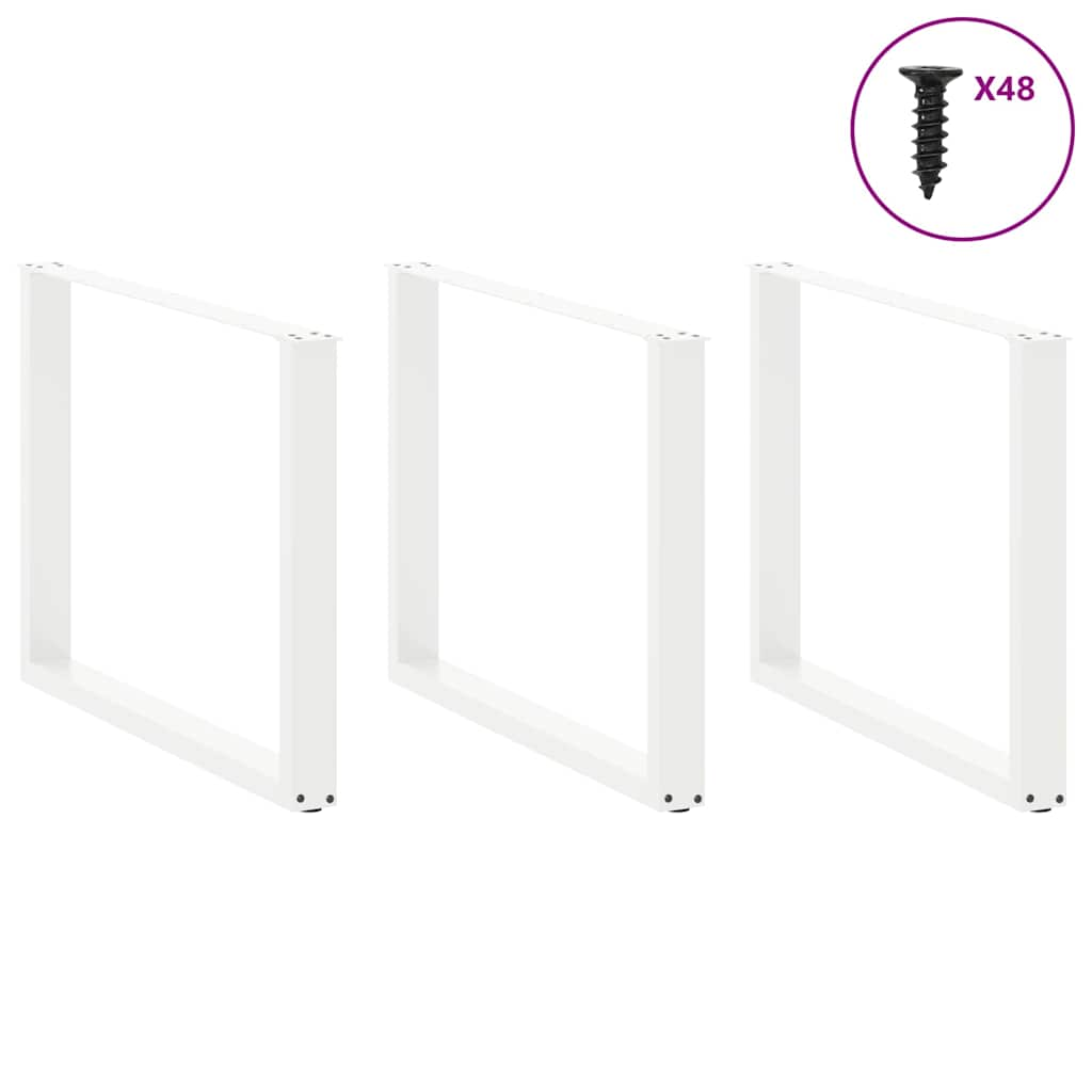 Esstischbeine U-Form 2 Stk. Weiß 100x(72-73) cm Stahl