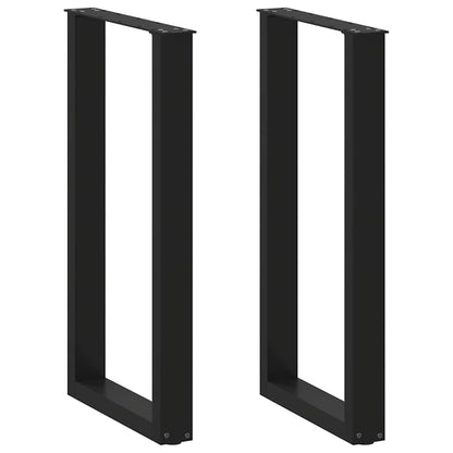 Bartischbeine U-Form 2 Stk. Schwarz 40x(90-91) cm Stahl