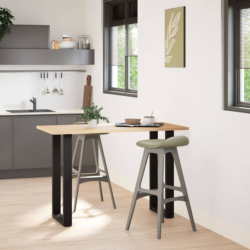 Bartischbeine U-Form 2 Stk. Schwarz 40x(90-91) cm Stahl