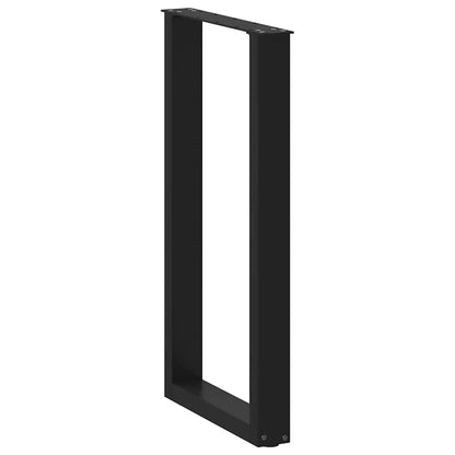 Bartischbeine U-Form 2 Stk. Schwarz 40x(90-91) cm Stahl