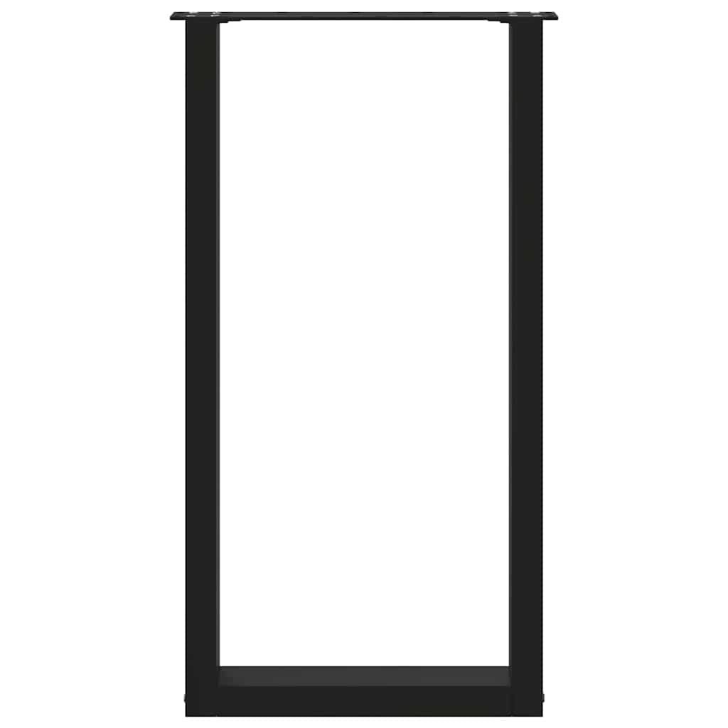 Bartischbeine U-Form 2 Stk. Schwarz 40x(90-91) cm Stahl