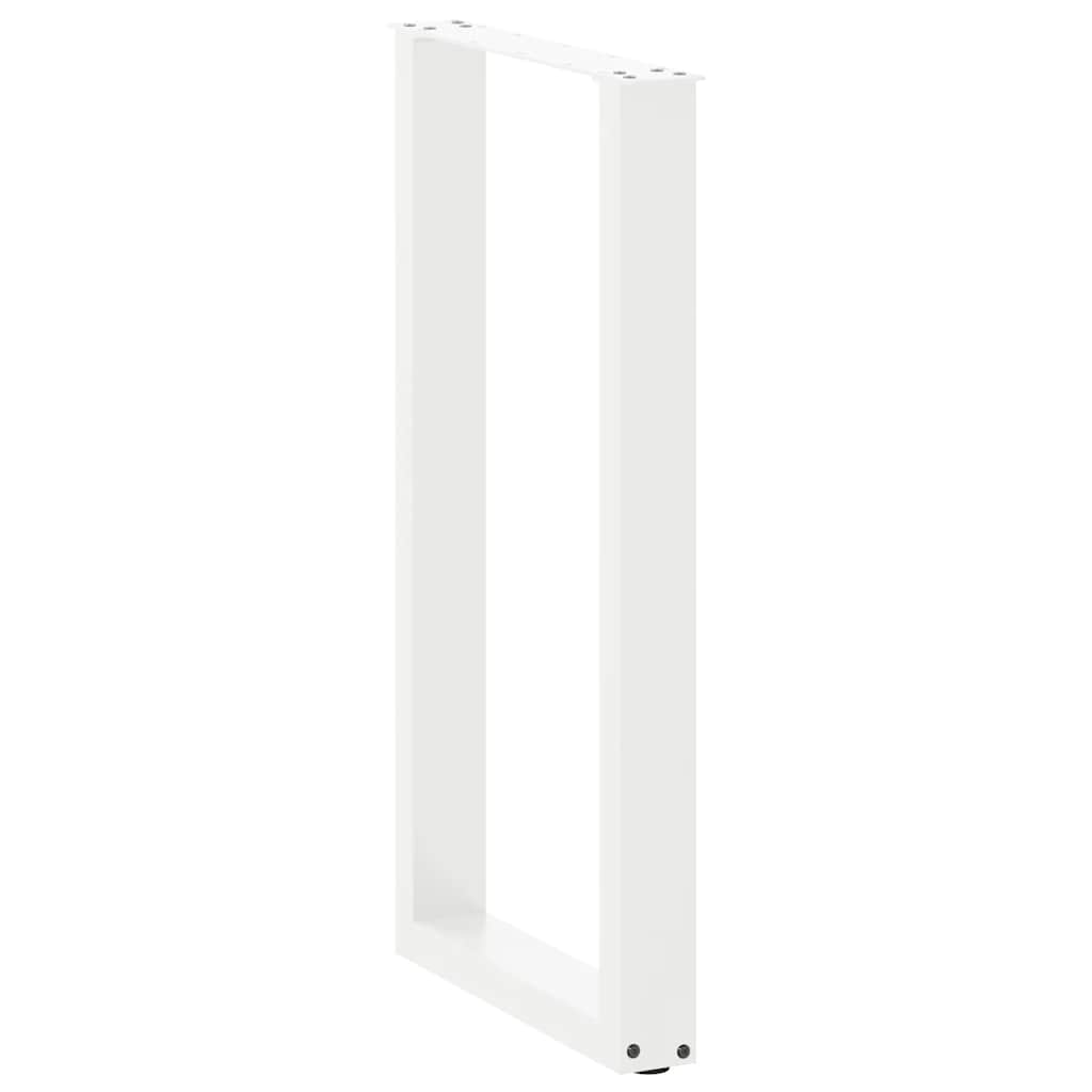 Bartischbeine U-Form 2 Stk. Weiß 40x(90-91) cm Stahl