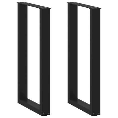 Bartischbeine U-Form 2 Stk. Schwarz 50x(90-91) cm Stahl