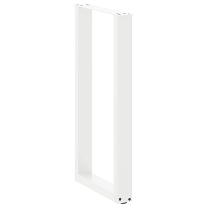Bartischbeine U-Form 2 Stk. Weiß 50x(90-91) cm Stahl