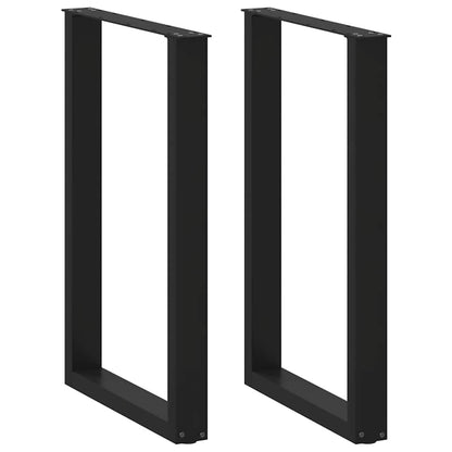 Bartischbeine U-Form 2 Stk. Schwarz 60x(90-91) cm Stahl