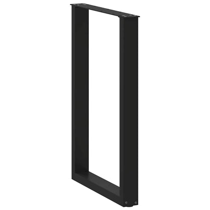 Bartischbeine U-Form 2 Stk. Schwarz 60x(90-91) cm Stahl