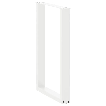 Bartischbeine U-Form 2 Stk. Weiß 60x(90-91) cm Stahl