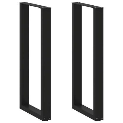 Bartischbeine U-Form 2 Stk. Schwarz 40x(100-101) cm Stahl