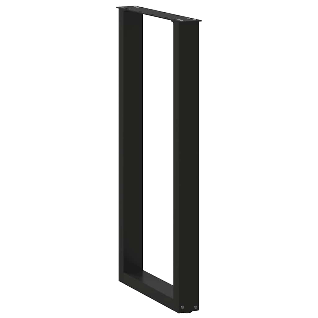 Bartischbeine U-Form 2 Stk. Schwarz 40x(100-101) cm Stahl