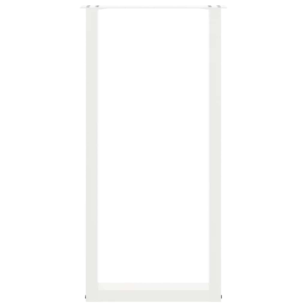 Bartischbeine U-Form 2 Stk. Weiß 40x(100-101) cm Stahl