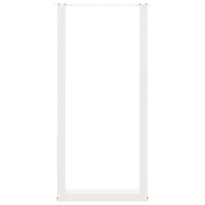 Bartischbeine U-Form 2 Stk. Weiß 40x(100-101) cm Stahl