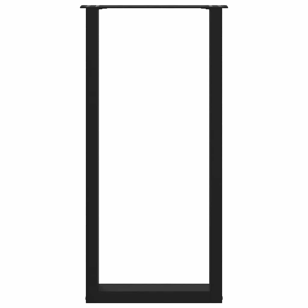 Bartischbeine U-Form 2 Stk. Schwarz 50x(100-101) cm Stahl
