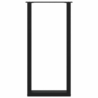 Bartischbeine U-Form 2 Stk. Schwarz 50x(100-101) cm Stahl