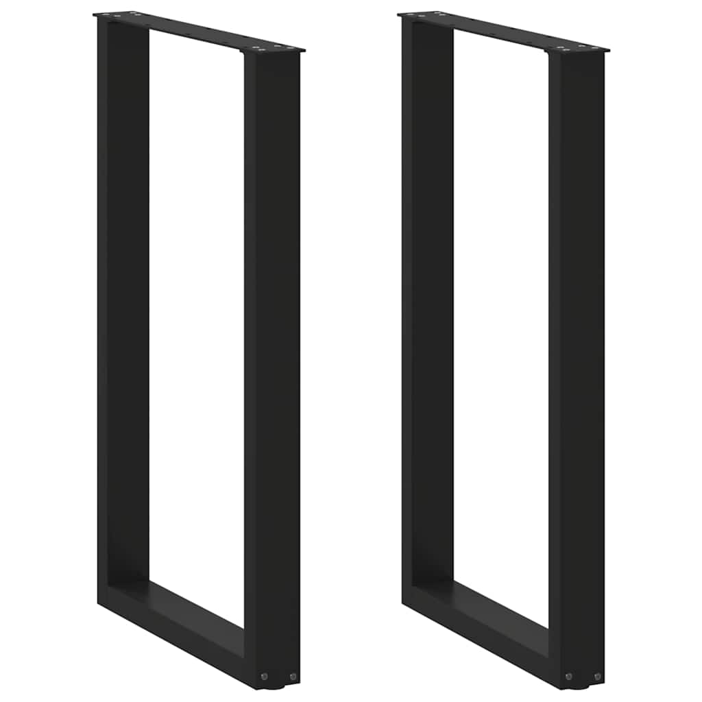 Bartischbeine U-Form 2 Stk. Schwarz 60x(100-101) cm Stahl