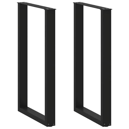Bartischbeine U-Form 2 Stk. Schwarz 60x(100-101) cm Stahl