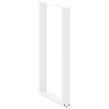 Bartischbeine U-Form 2 Stk. Weiß 60x(100-101) cm Stahl