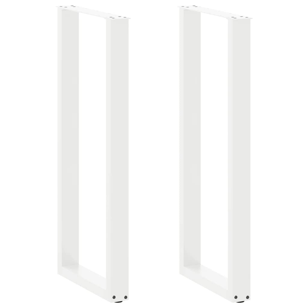 Bartischbeine U-Form 2 Stk. Weiß 40x(110-111) cm Stahl