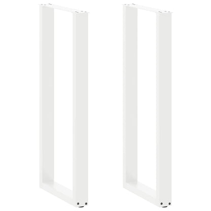 Bartischbeine U-Form 2 Stk. Weiß 40x(110-111) cm Stahl
