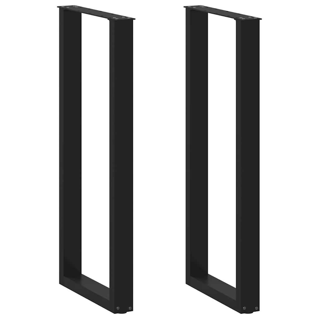 Bartischbeine U-Form 2 Stk. Schwarz 50x(110-111) cm Stahl