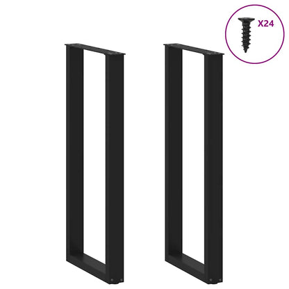 Bartischbeine U-Form 2 Stk. Schwarz 50x(110-111) cm Stahl