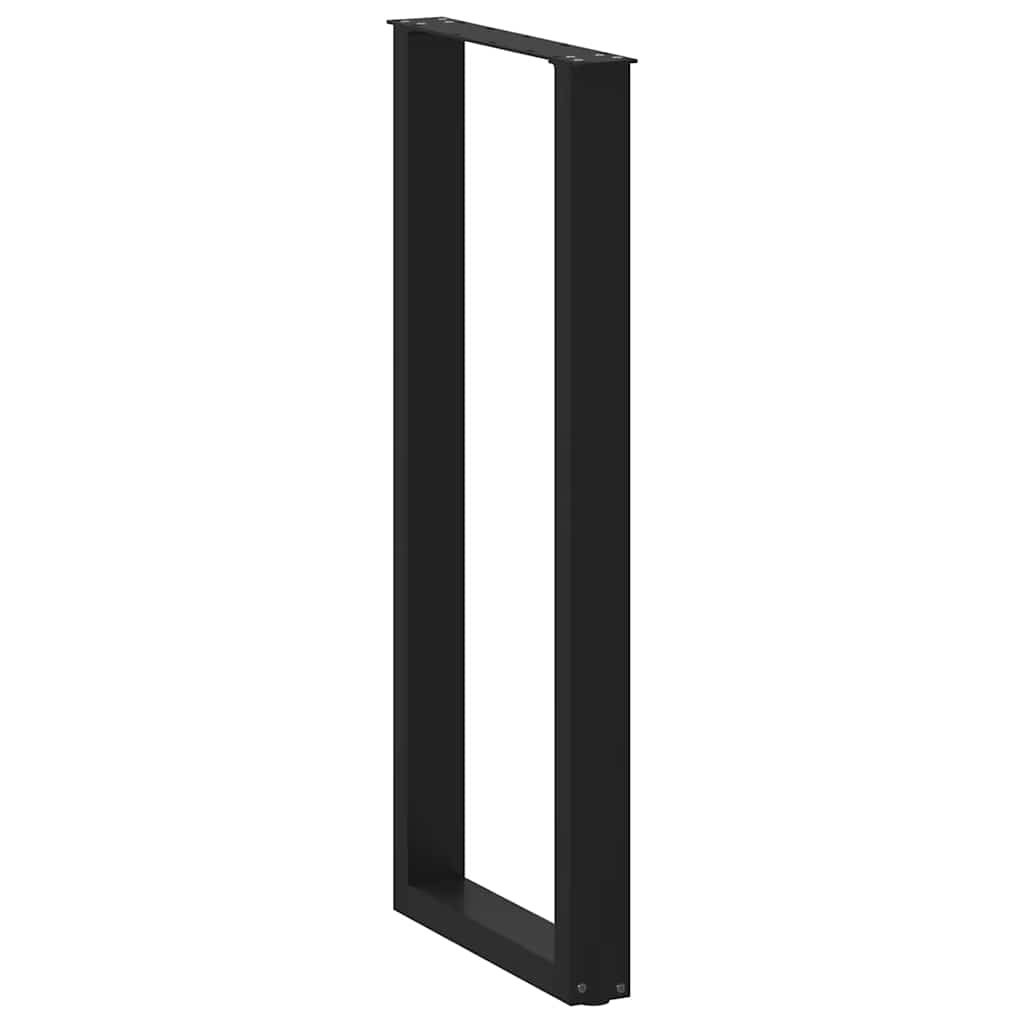 Bartischbeine U-Form 2 Stk. Schwarz 50x(110-111) cm Stahl