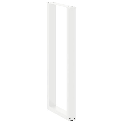 Bartischbeine U-Form 2 Stk. Weiß 50x(110-111) cm Stahl