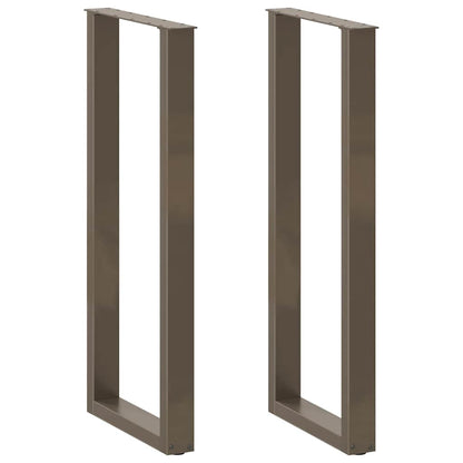 Bartischbeine U-Form 2 Stk. Naturstahl 50x(110-111) cm Stahl