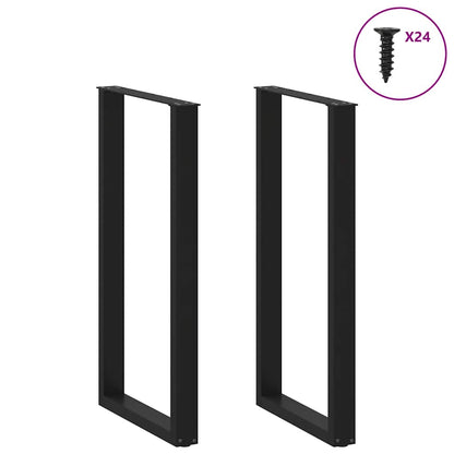Bartischbeine U-Form 2 Stk. Schwarz 60x(110-111) cm Stahl