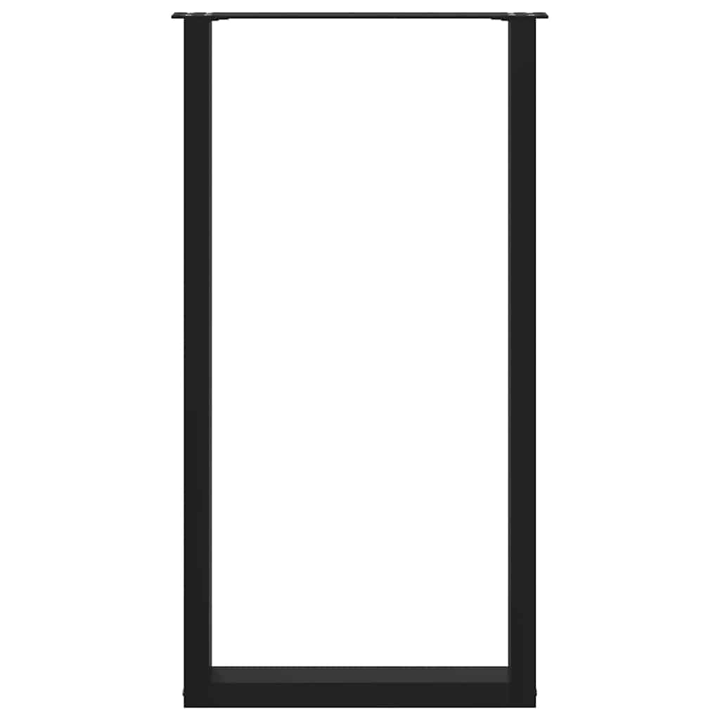 Bartischbeine U-Form 2 Stk. Schwarz 60x(110-111) cm Stahl
