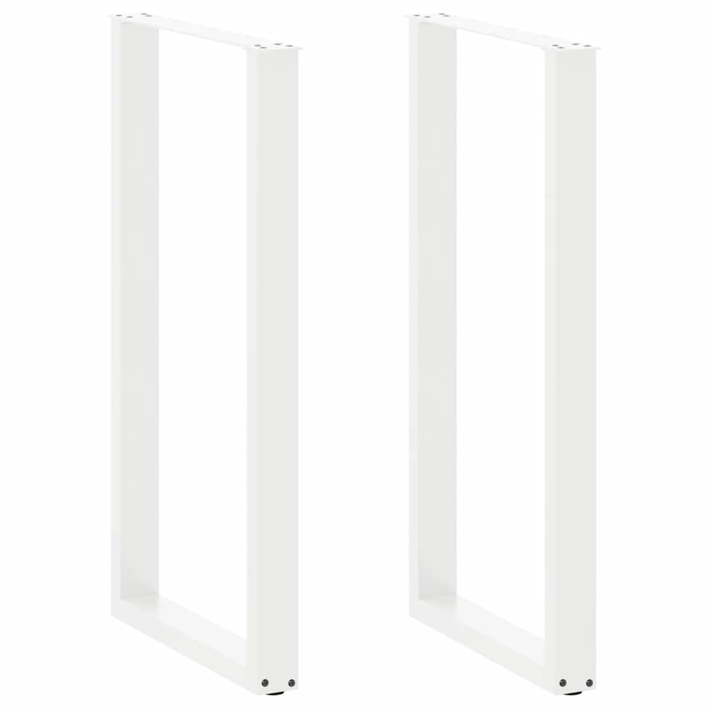 Bartischbeine U-Form 2 Stk. Weiß 60x(110-111) cm Stahl