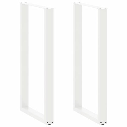 Bartischbeine U-Form 2 Stk. Weiß 60x(110-111) cm Stahl