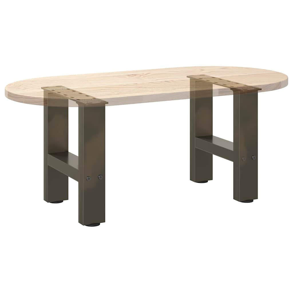 Pieds de table basse en acier naturel, 2 pièces, 30 x 30-31 cm