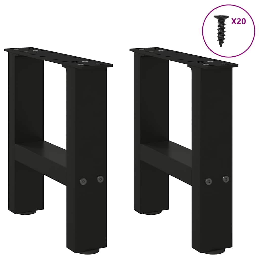 Coffee table legs black 2 pcs. 40x(30-31) cm steel
