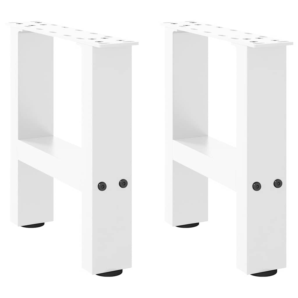 Pieds de table basse blancs, 2 pièces, 40 x (30-31) cm, acier