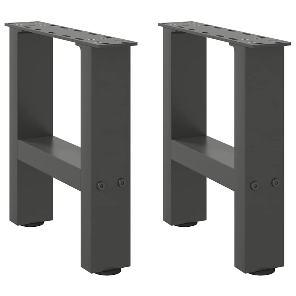 Pieds de table basse anthracite 2 pièces 40x(30-31) cm acier