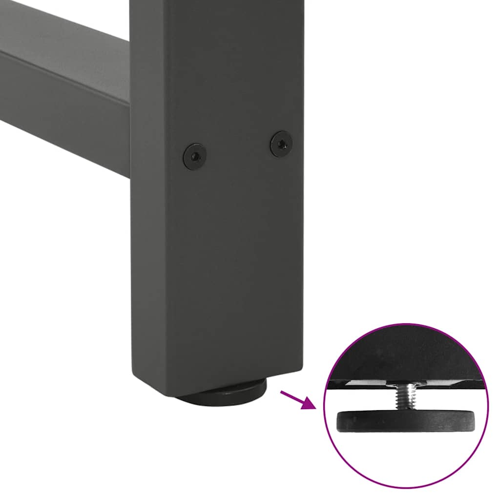 Pieds de table basse anthracite 2 pièces 40x(30-31) cm acier