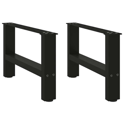 Couchtischbeine Schwarz 2 Stk. 50x(30-31) cm Stahl