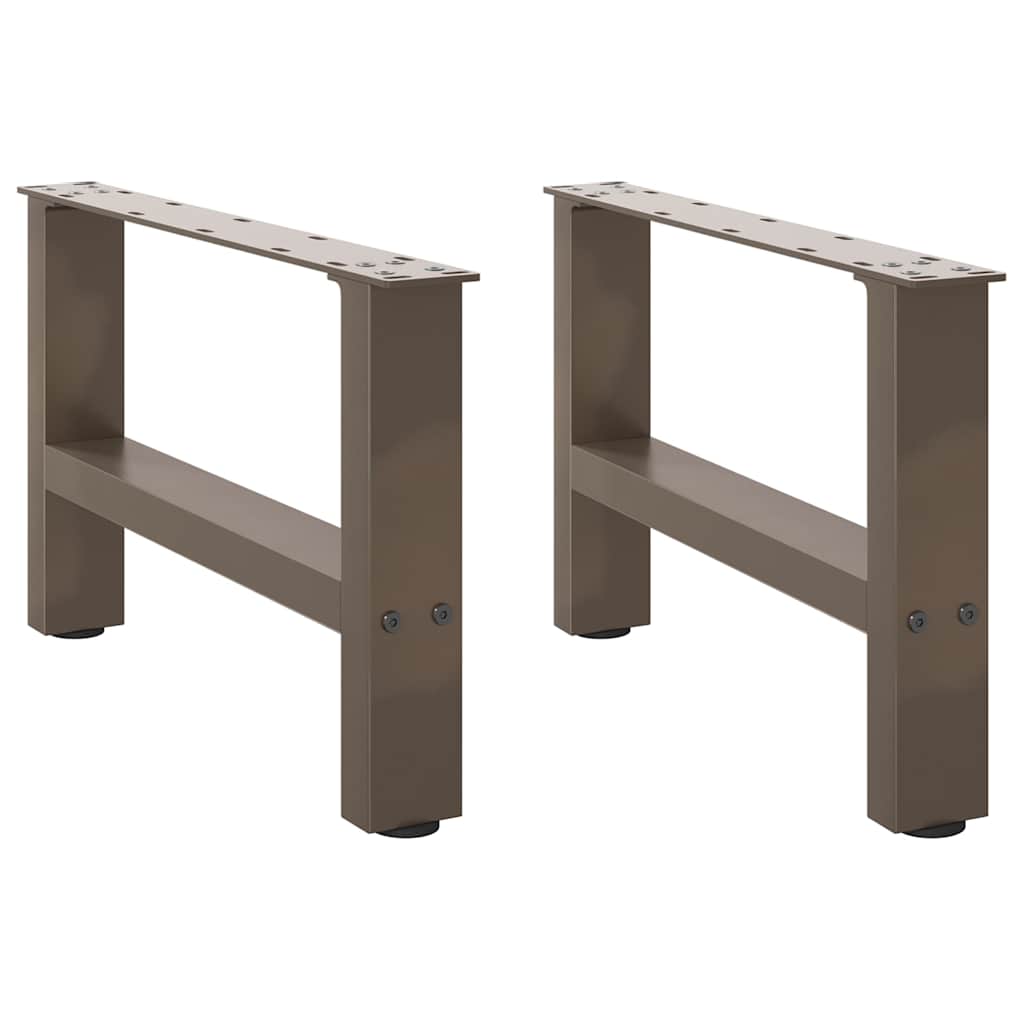 Pieds de table basse en acier naturel, 2 pièces, 50 x (30-31) cm