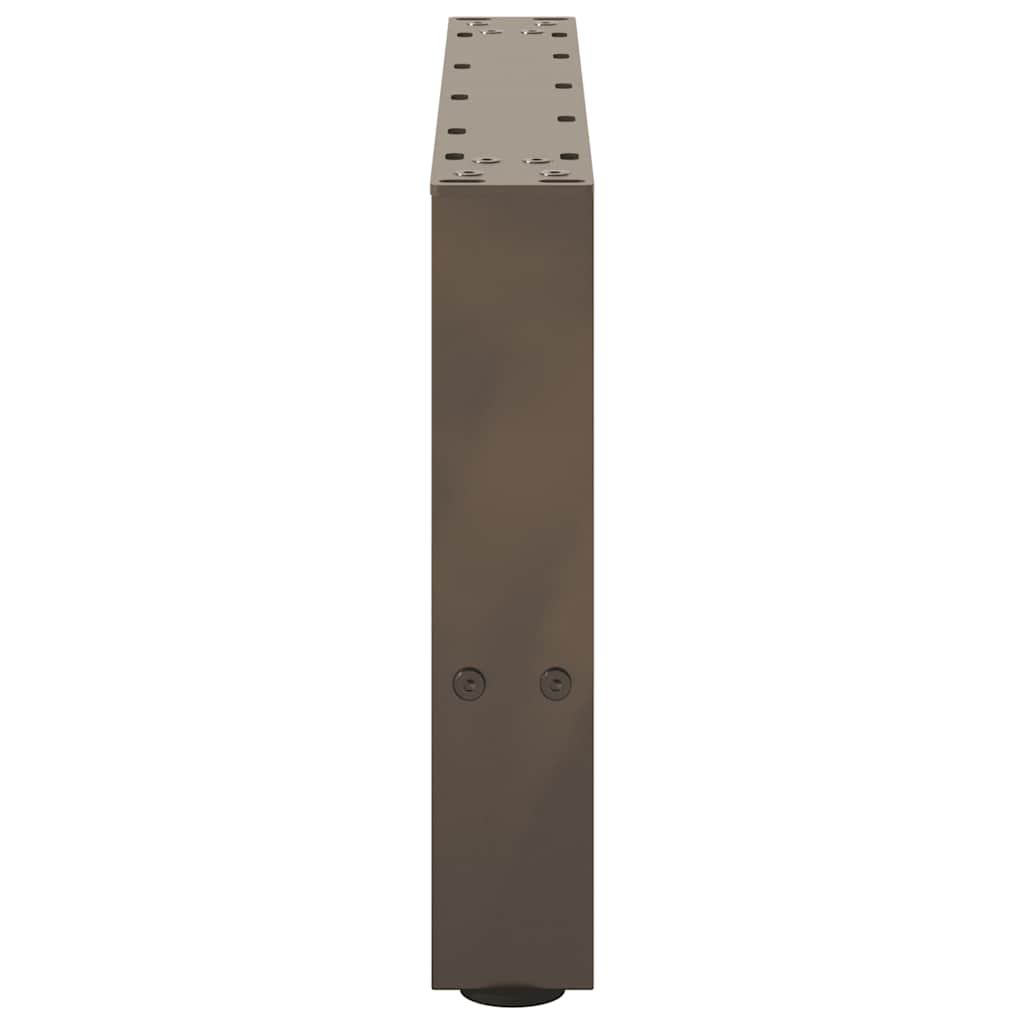 Pieds de table basse en acier naturel, 2 pièces, 50 x (30-31) cm