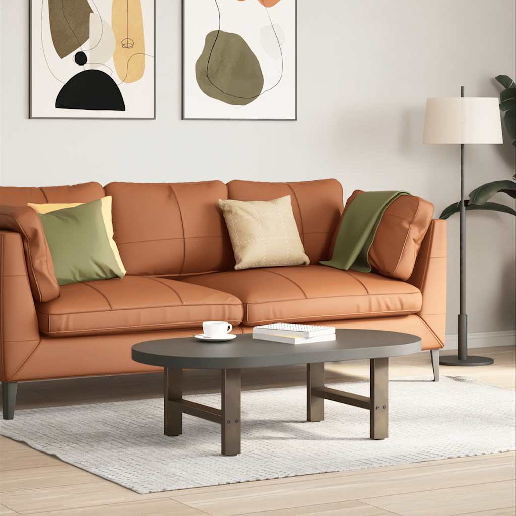 Pieds de table basse en acier naturel, 2 pièces, 50 x (30-31) cm