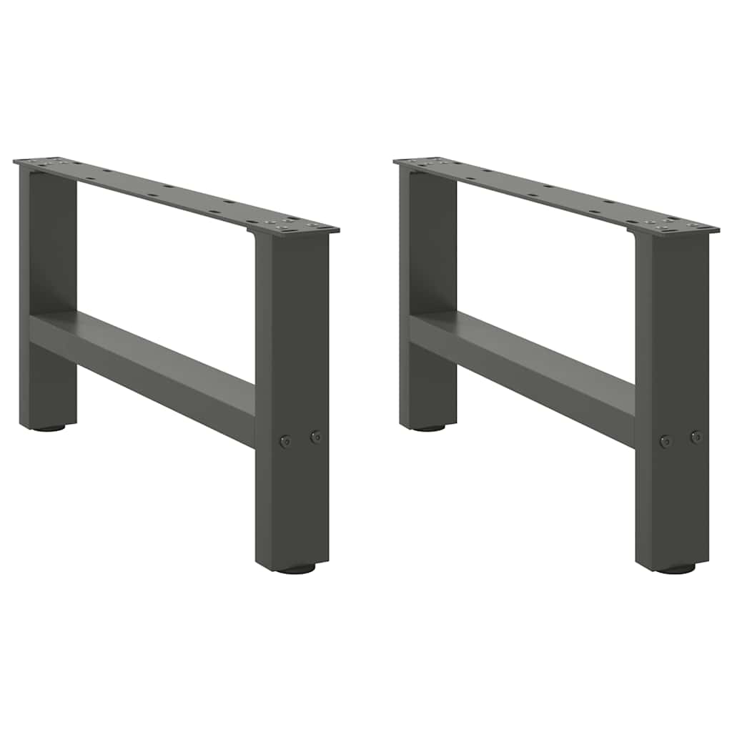Pieds de table basse anthracite 2 pièces 60x(30-31) cm acier