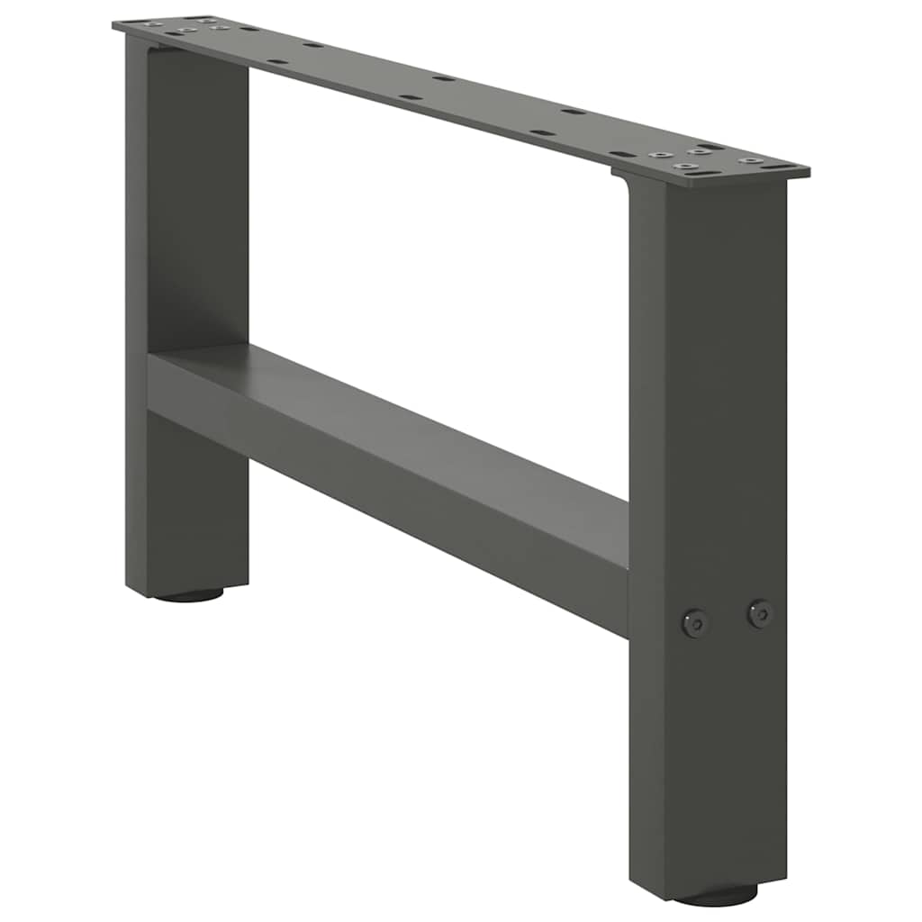 Pieds de table basse anthracite 2 pièces 60x(30-31) cm acier