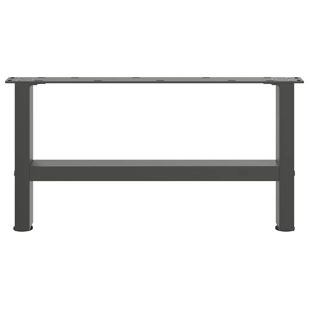 Pieds de table basse anthracite 2 pièces 60x(30-31) cm acier