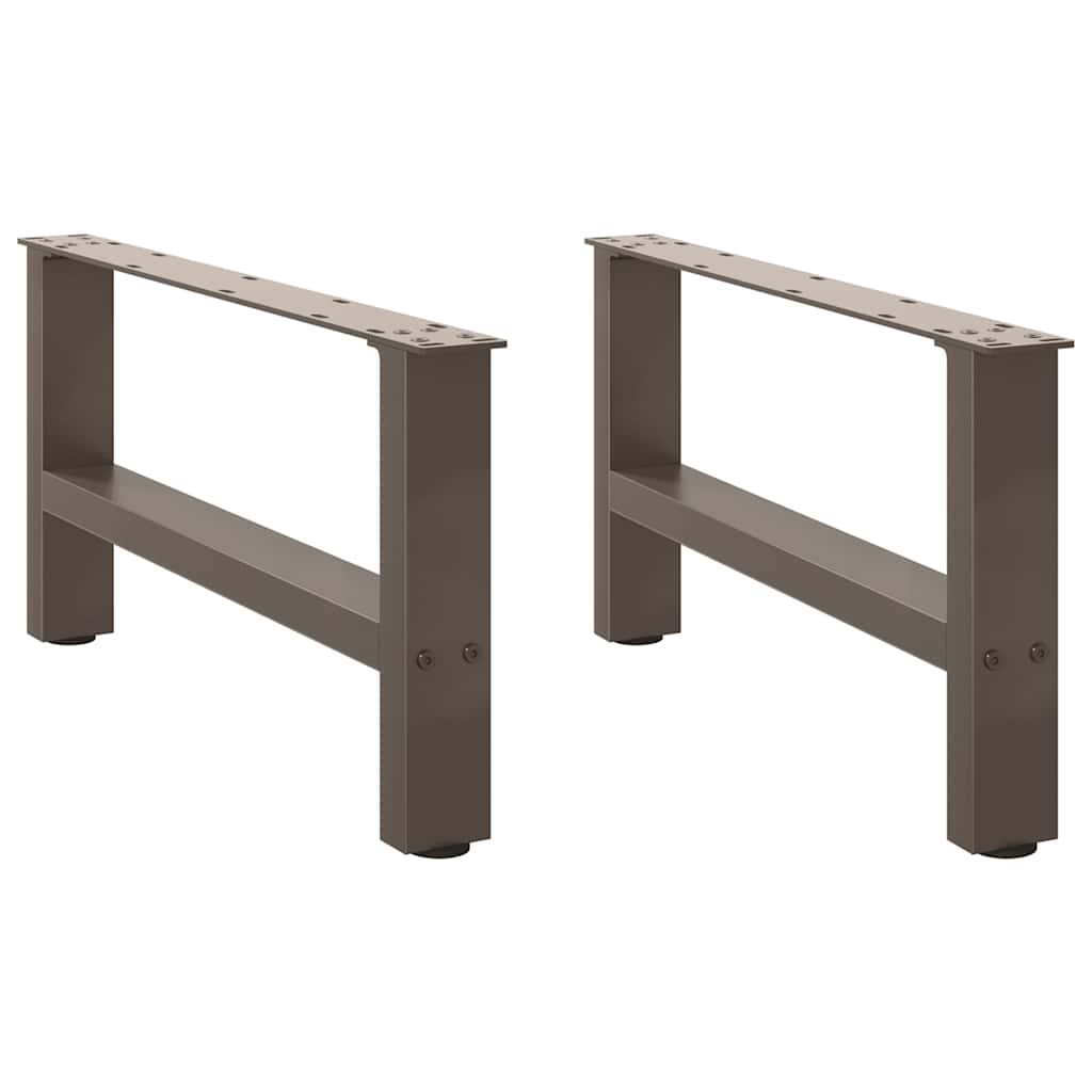Pieds de table basse en acier naturel, 2 pièces, 60 x 30-31 cm