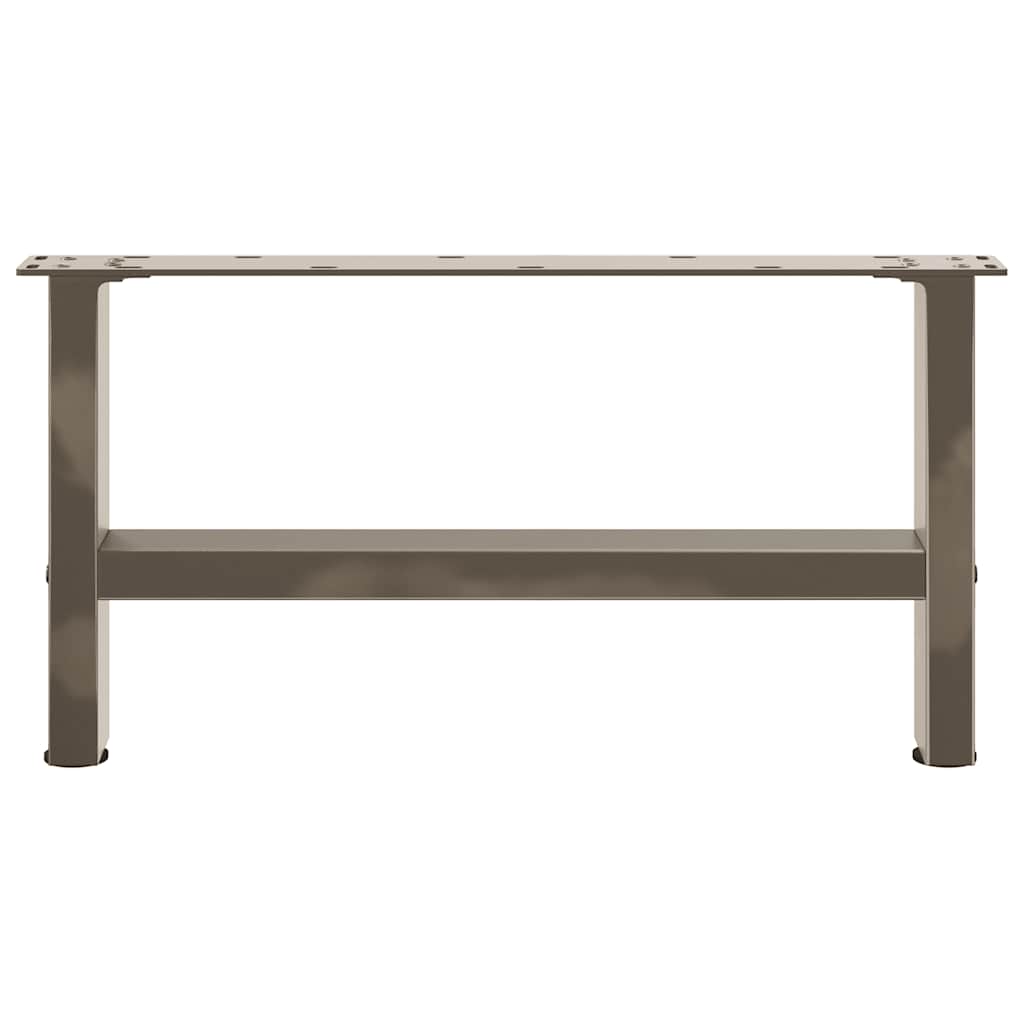 Pieds de table basse en acier naturel, 2 pièces, 60 x 30-31 cm