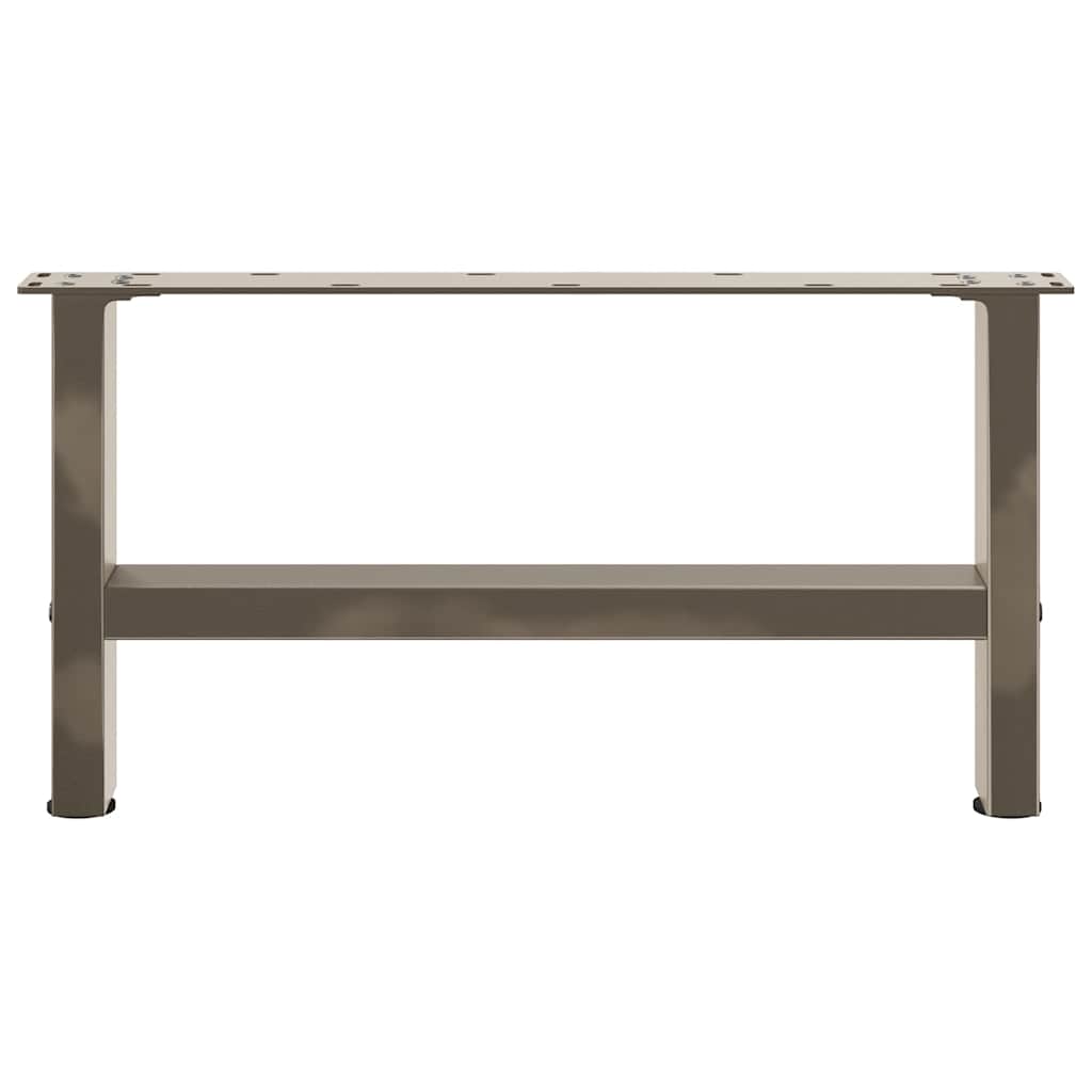 Pieds de table basse en acier naturel, 2 pièces, 60 x 30-31 cm