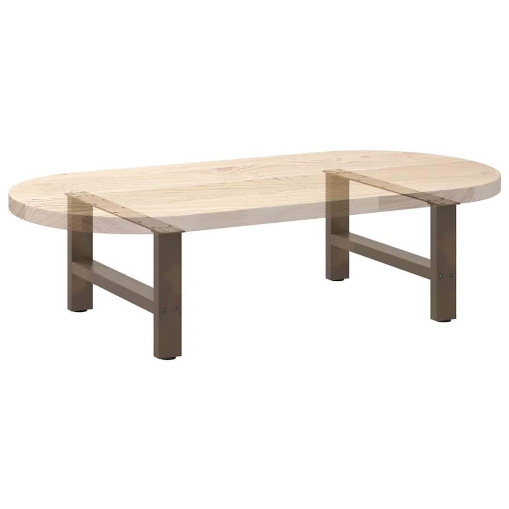 Pieds de table basse en acier naturel, 2 pièces, 60 x 30-31 cm
