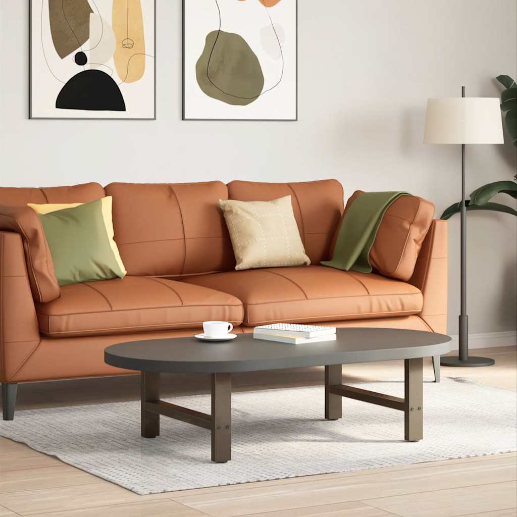 Pieds de table basse en acier naturel, 2 pièces, 60 x 30-31 cm
