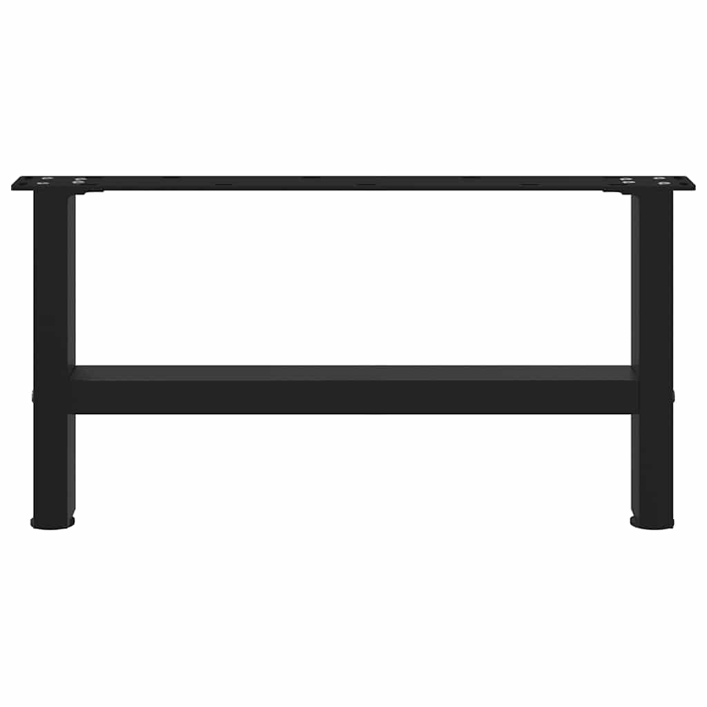 Pieds de table basse noirs, 2 pièces, 70 x (30-31) cm, acier